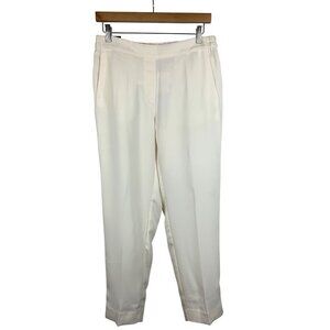 J.Crew Jamie Pants Womens Size 8 Ivory Polyester Elastic Waistband